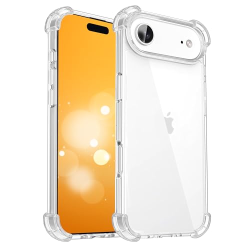 for iPhone 17 Air Clear Transparent Shockproof Bumpers Acrylic Case Pouch, Anti-Yellowing and Anti-Scratch with Airbag, Upgrade Camera Protective Phone Case - color: Clear, size: For Iphone 17 Air