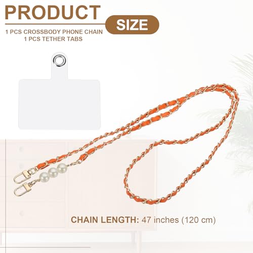 uxcell Phone Lanyard, Crossbody Cellphone Chain with Tether Tabs - color: Orange