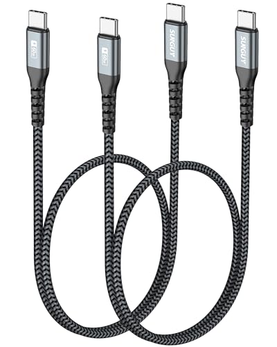 SUNGUY USB C to USB C 1.5FT [2Pack], USB C Cable 60W PD Fast Charging - color: Grey, size: 1.5FT