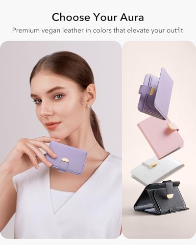 ESR Aura Clutch for MagSafe Wallet for Women, 5 Card Holder, RFID Blocking - color: Lavender