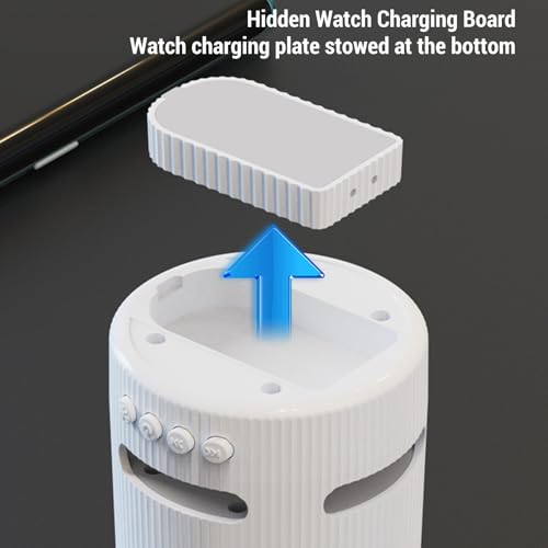 4 in 1 Magnetic Wireless Charging Station, with RGB Light Fast Efficient Charger for Phone Watch Earbuds