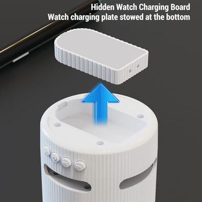 4 in 1 Magnetic Wireless Charging Station, with RGB Light Fast Efficient Charger for Phone Watch Earbuds