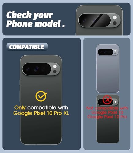 Orzero (3 Pack Camera Lens Protector Compatible for Google Pixel 10 Pro XL (Not for Pro Model), Protector de Cámera Case Friendly Tempered Glass 9H High Definition Microphone Cutout Anti-Scratch - size: 6.8‑inch