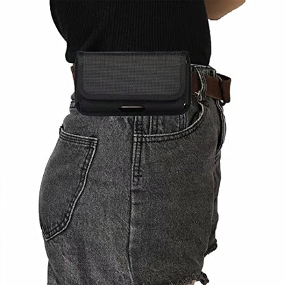 Belt Holster for Samsung Galaxy A17 A16 A14 A13 A07 A06 S26 Ultra S25Ultra | Cell Phone Case for Moto G Power 2026 2025, G Play 2026 2024, Rugged Nylon Phone Holder with Belt Clip Loop, for Work - size: X-Large