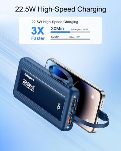 Portable Charger 10000mAh 22.5W Power Bank - color: Dark Blue, size: 10000Mah