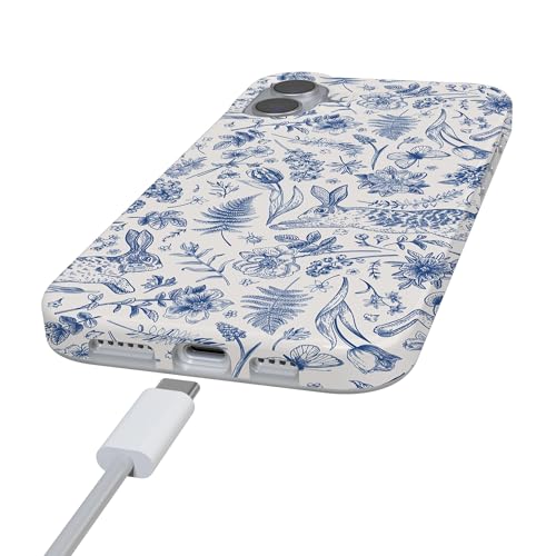 Casely iPhone 16 Case | Hop & Bloom | Bunny Toile | Compatible with MagSafe | Classic Ultra Slim Design - color: Hop & Bloom | Bunny Toile, size: Iphone 16
