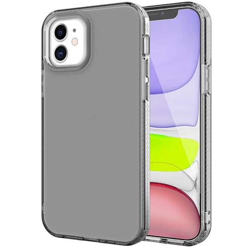 Phone Case for iPhone 12 Clear, [Crystal Clear][Non-Yellowing] Slim Shockproof Reinforced Drop Protective Flexible TPU Back Cover Phone Case for iPhone 12 Protective Case(Black) - color: Black