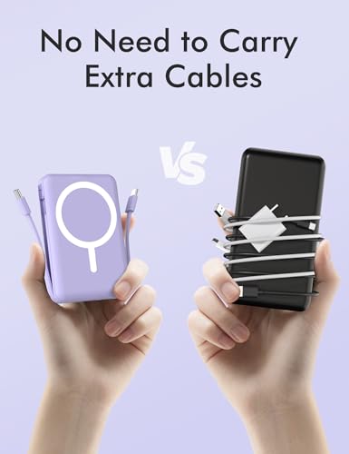 podoru for Magsafe Power Bank, 10000mAh Magnetic Portable Charger - color: Purple