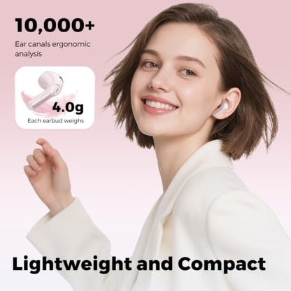 SoundPEATS Air6 HS LDAC Hi-Res Wireless Earbuds, Bluetooth 6.0, 13mm Driver - color: Pink