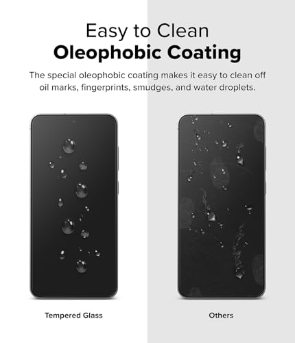 Ringke for Samsung Galaxy S24 FE Screen Protector [Easy Slide, 2 Pack] | Easy Installation with Alignment Tool, Case Friendly Premium 9H Hardness Tempered Glass - size: Galaxy S24 FE