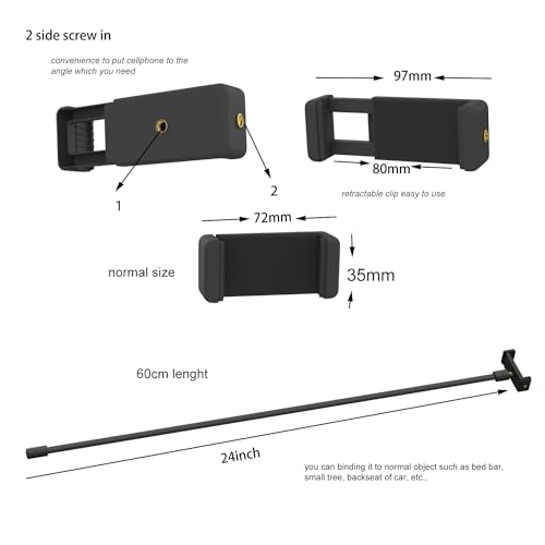 Portable Flexible Adjustable Cell Phone Holder Multi Purpose and Versatile Entangled Mobile Phone Stand Multifunctional and Universal Bedside Bind to Stroller, Bed, Chair, car, Bike, 24inch