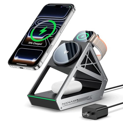 NANAMI 3 in 1 15W Magnetic Wireless Charging Station for Apple Devices