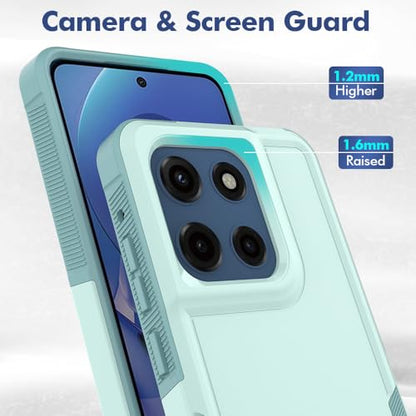 for Moto G Stylus 2025/2026 Case: Dual Layer Protective Heavy Duty Cell Phone Cover Shockproof Rugged with Screen Protector - Military Protection Bumper Tough - for G Stylus 2025/2026, Mint Green - color: Mint Green (PC) + Mint Green (TPU)