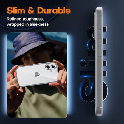 TAURI for iPhone 17 Case, Anti-Yellowing with Screen Protector, Military-Grade Protection Shockproof Slim Phone Case for iPhone 17, Grey - color: E-Titanium