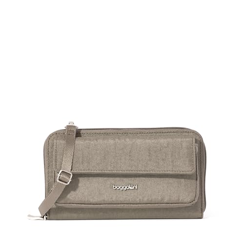 Baggallini Rfid Phone Wallet Crossbody - color: Sterling Shimmer