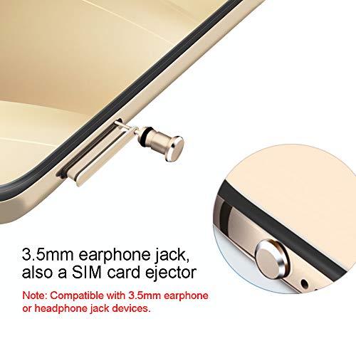 USB C Dust Plugs Charging Port Cover Caps, 2 PCS (Gold) - color: Gold