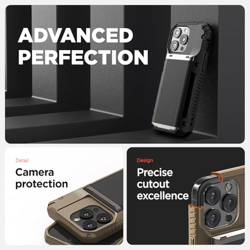 VRS DESIGN Damda Glide Pro Phone Case Designed for [iPhone 15 Pro], Sturdy Semi Auto Wallet [4 Cards] Card Holder Case Compatible with iPhone 15 Pro (2023) Logo Black - color: Matte Black, size: iPhone 15 Pro