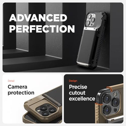 VRS DESIGN Damda Glide Pro Phone Case Designed for [iPhone 15 Pro], Sturdy Semi Auto Wallet [4 Cards] Card Holder Case Compatible with iPhone 15 Pro (2023) Logo Black - color: Matte Black, size: iPhone 15 Pro