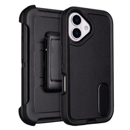 for Protective Phone Case iPhone 17 Case with Clip Holster Kickstand Black | Heavy Duty Rugged Protective Phone Case, Dual Layer Shockproof Cover - color: Black