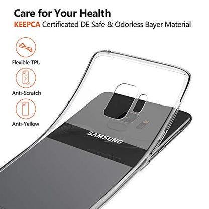 Galaxy S9 Slim Case,Thin TPU Silicone Flexible Soft Skin Gel Lightweight Anti-Scratch Shock Absorption Protective Cases Cover for Samsung Galaxy S9,Crystal Clear - color: Crystal Clear