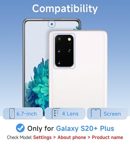 USLAI Case for Samsung Galaxy S20+ Plus, Anti-Yellowing, Crystal Clear Back, Shockproof & Military‑Grade Drop Protection - Transparent - color: Clear, size: Galaxy S20+ Plus