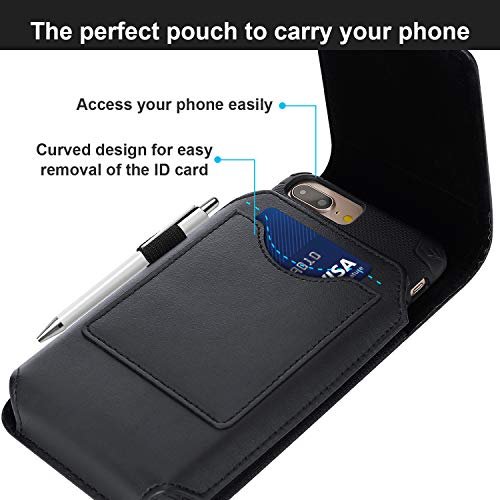 BECPLT Phone Holster for Galaxy S25 Ultra S24/S23/S22/S21/S20 Ultra Leather Belt Case 360 Rotating Pouch Holster Belt Clip Case Holder Black - color: Leather-Rotation, size: XL(6.85"x 3.5"x 0.6")