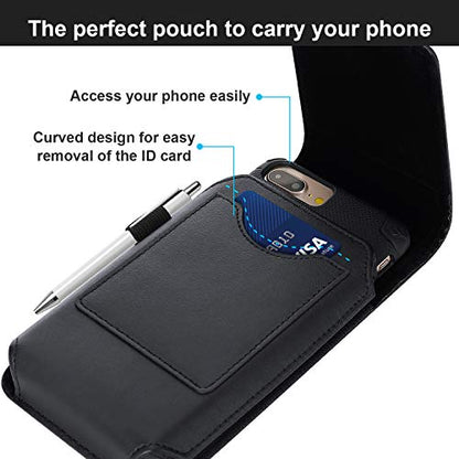 BECPLT Phone Holster for Galaxy S25 Ultra S24/S23/S22/S21/S20 Ultra Leather Belt Case 360 Rotating Pouch Holster Belt Clip Case Holder Black - color: Leather-Rotation, size: XL(6.85"x 3.5"x 0.6")