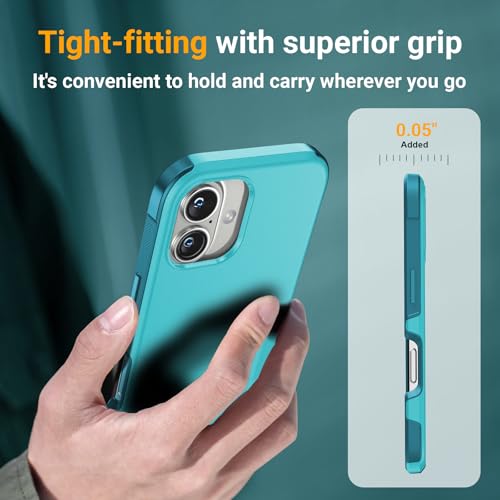 jaroco Magnetic for iPhone 16 Case Heavy Duty Rugged Dual-Layer Teal - color: Teal, size: iPhone 16