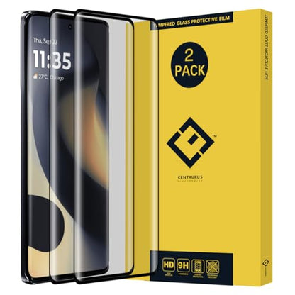 OCESTORE 2 Pack 3D Curved Protective Screen Protector,HD Full Coverage 3D Curved Protective Film Tempered Glass Protector Film for Moto Edge 2024 / Moto Edge gen 5 6.6"（Black）