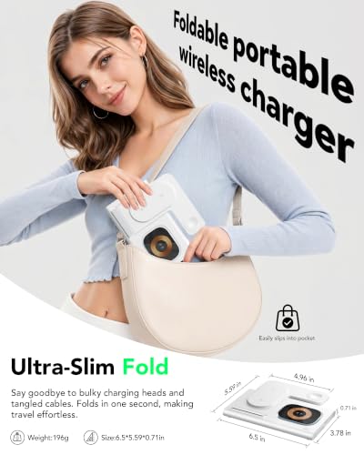 3 in 1 Foldable Charging Station for Apple Wireless Charger - color: White