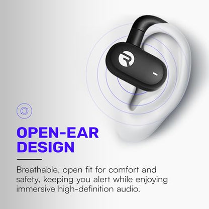 Raycon Fitness Open Ear Earbuds – Open Ear Headphones, Earbuds Wireless Bluetooth, Running Headphones, Sweat & Water-Resistant Earphones, 40 Hours Battery Life (Black) - color: Black