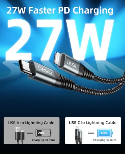 USB C to Lightning Cable [Apple MFi Certified] iPhone Charger 3FT, 3 Pack - color: Black, size: 3FT, style: USB C