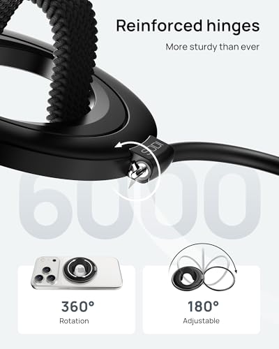 SODI Magnetic Phone Ring Holder Grip with N54 Strong Magnet, 3 Detachable Finger Straps, Phone Holder for Hand, Cell Phone Grips for Back of Phone & Kickstand Compatible with iPhone 17 16 15 14 13 12