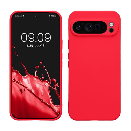 kwmobile Case Compatible with Google Pixel 9 Pro XL Case - Protective Slim TPU Cover with Soft Matte Finish - Neon Pink - color: neon pink