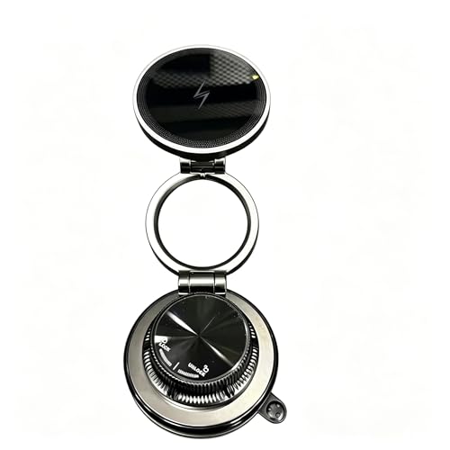 15W Fast Wireless Car Charger, Magnetic Dashboard Phone Holder, 360 Rotating Foldable Bracket, Compatible with MagSafe, Strong N52 Magnet & Gel Suction for iPhone17/16/15 pro and Samsung (Black) - color: Black