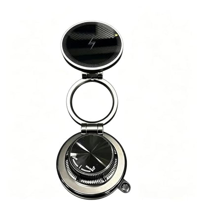 15W Fast Wireless Car Charger, Magnetic Dashboard Phone Holder, 360 Rotating Foldable Bracket, Compatible with MagSafe, Strong N52 Magnet & Gel Suction for iPhone17/16/15 pro and Samsung (Black) - color: Black