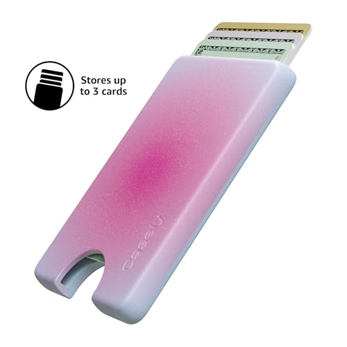 Casely MagWallet | Aura | Radiant Love | Pink | Slim Wallet Card Holder | Compatible with MagSafe | Soft-Touch Hard Silicone | Holds Up to 3 Cards - color: Aura | Radiant Love | Pink
