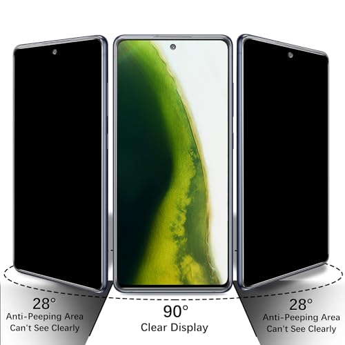 2 Pack Privacy Screen Protector for Samsung Galaxy S20 FE, A53, A52 - color: Black