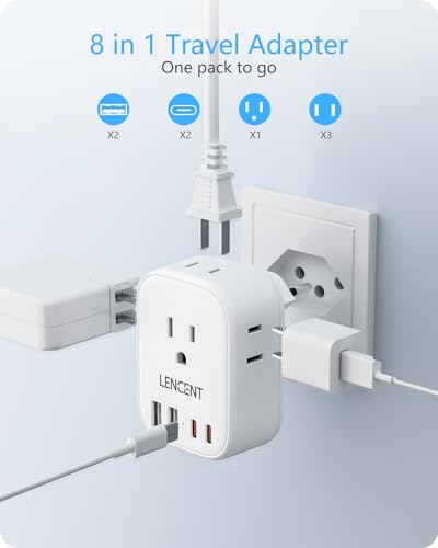LENCENT Switzerland Travel Plug Adapter, Swiss Power Adaptor with 4 Outlets - style: Type J-17.5W-Switzerland