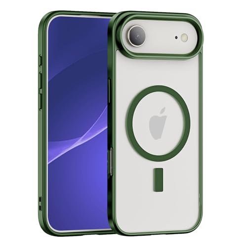Strong Magnetic for iPhone 17 Air Clear Green Case Compatible with Magsafe, Anti-Yellowing and Anti-Scratch with Airbag, Upgrade Camera Protective Phone Case - color: Clear Green Magnetic, size: For Iphone 17 Air