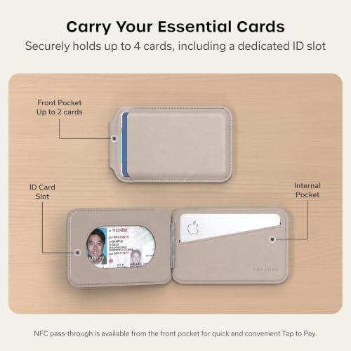 Satechi MagSafe Wallet Stand, Card Holder, NFC Pass-Through - color: Taupe