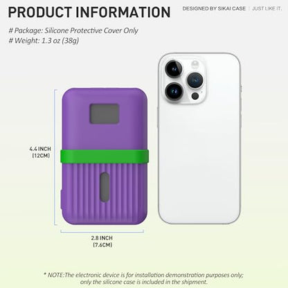 Silicone Case for Anker Zolo Power Bank (10,000mAh 30W) A1680/A1688 Protective Cover with Lanyard Slot, Drop-Proof Dust-Proof Precise Cutouts for Daily Use & Travel (Purple) - color: Purple