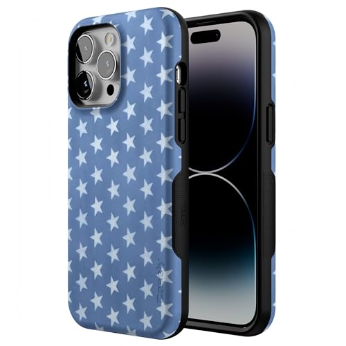 Casely iPhone 14 Pro Max Case | Coastal Blues | Denim Stars | Bold Protective Design | Compatible with MagSafe - color: Coastal Blues | Denim Stars