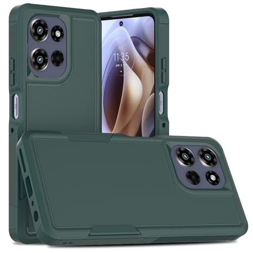for Motorola Moto G Power 2026 / Moto G Power 2025 Case: Dual Layer Protective Heavy Duty Cell Phone Cover Shockproof Rugged with HD Screen Protector Military Protection Bumper Tough, Dark Green - color: Dark Green (PC) + Dark Green (TPU)