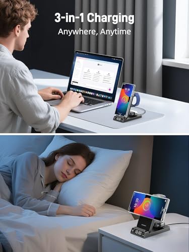 Magnetic Wireless Charger for Samsung, Charging Station for Galaxy S26 - color: Carbon Fiber Black