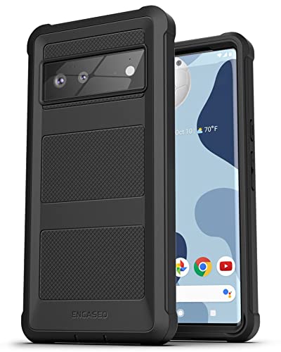 Encased Falcon Designed for Pixel 6 Case with Belt Clip, Full Body Protective Rugged Phone Case with Holster (Black) - style: Case with Belt Clip