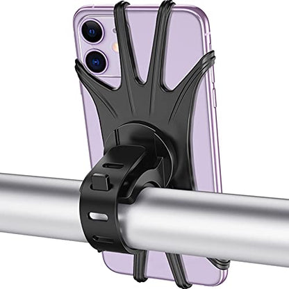 VUP Bike Phone Mount, Universal Bike Cell Phone Holder, 360° Rotatable, Silicone Bicycle Phone Mount Compatible with iPhone 15/14/13/Pro Max/Pro/mini/12/11/Xs/Max/Xr/X/7/8/Plus, 4.0''~6.7'' Cellphones