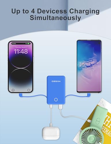 miisso 6000mah Ultra Slim Power Bank, Card Size, Deep Blue - color: Deep Blue