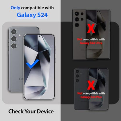 DOME GLASS Whitestone [Authentic full coverage] Tempered glass screen protector for Galaxy S24 with UV lamp [2pack] - size: S24