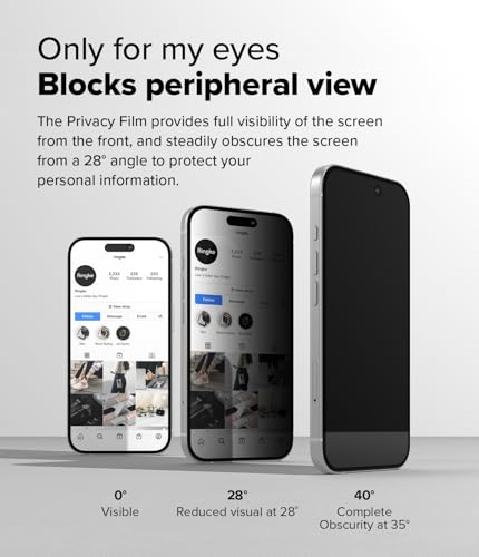 Ringke for iPhone 16 Plus / 15 Plus Screen Protector [Easy Slide Privacy] - size: iPhone 16 Plus / 15 Plus
